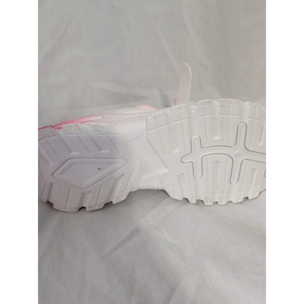JINTU White Pink Mesh Lace-Up Running Shoes Sneakers Size 37